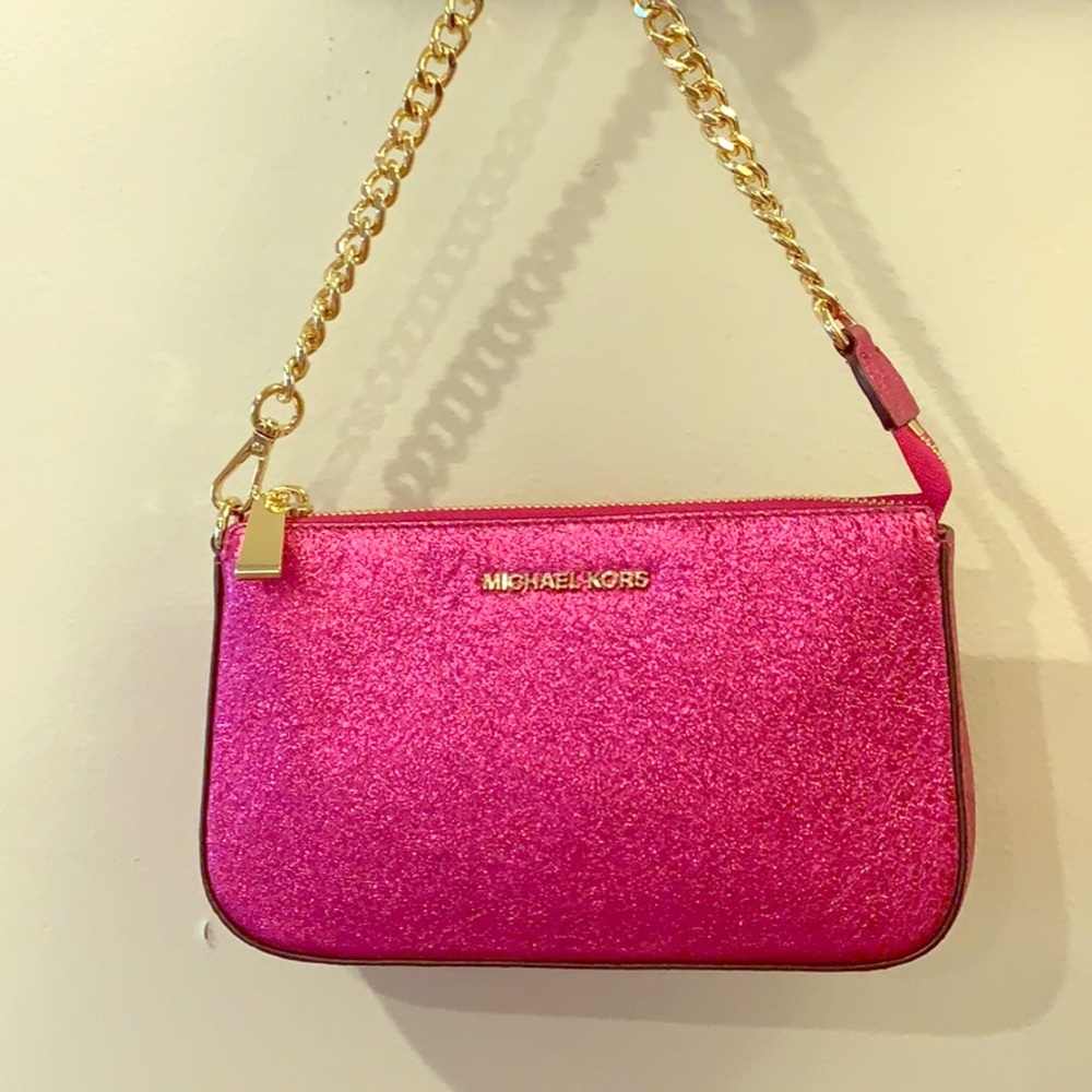 Michael Kors small pink clutch NWOT